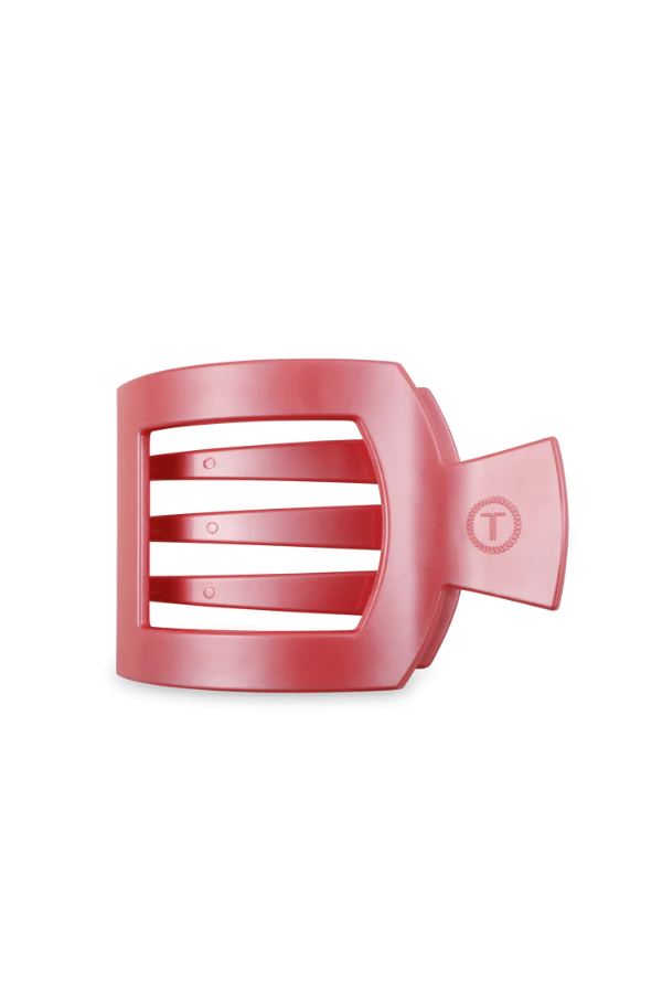 Teleties • Large Square Flat Hair Clip - Calming Coral