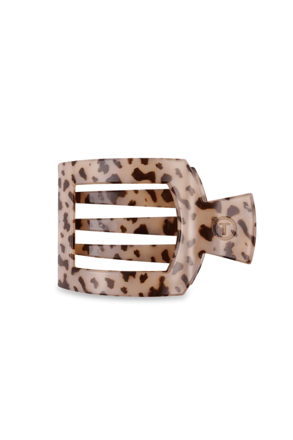Teleties • Large Flat Square Hair Clip - Blonde Tortoise
