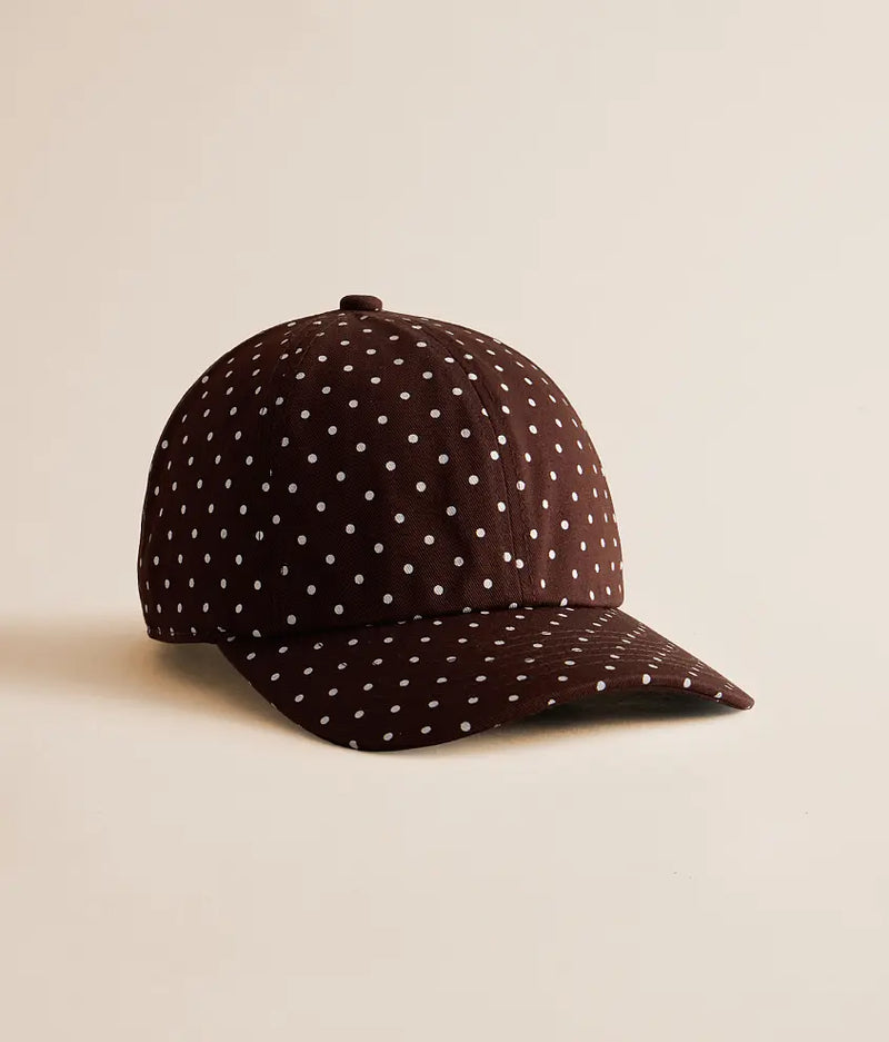Polka Dot Dad Hat - Brown