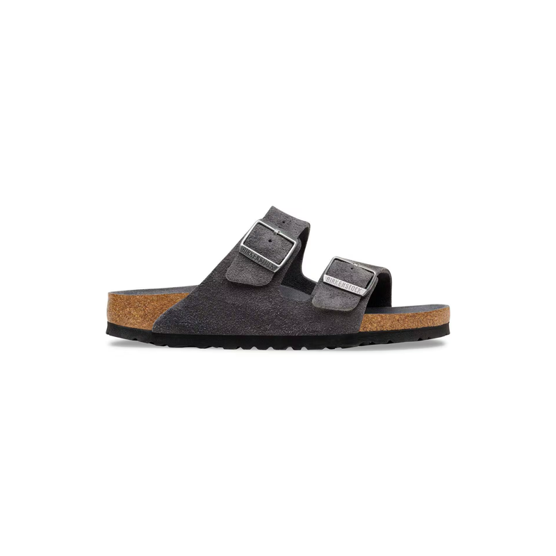 Birkenstock® • Arizona Soft Bed Sandal - Suede Charcoal Tonal (Regular)