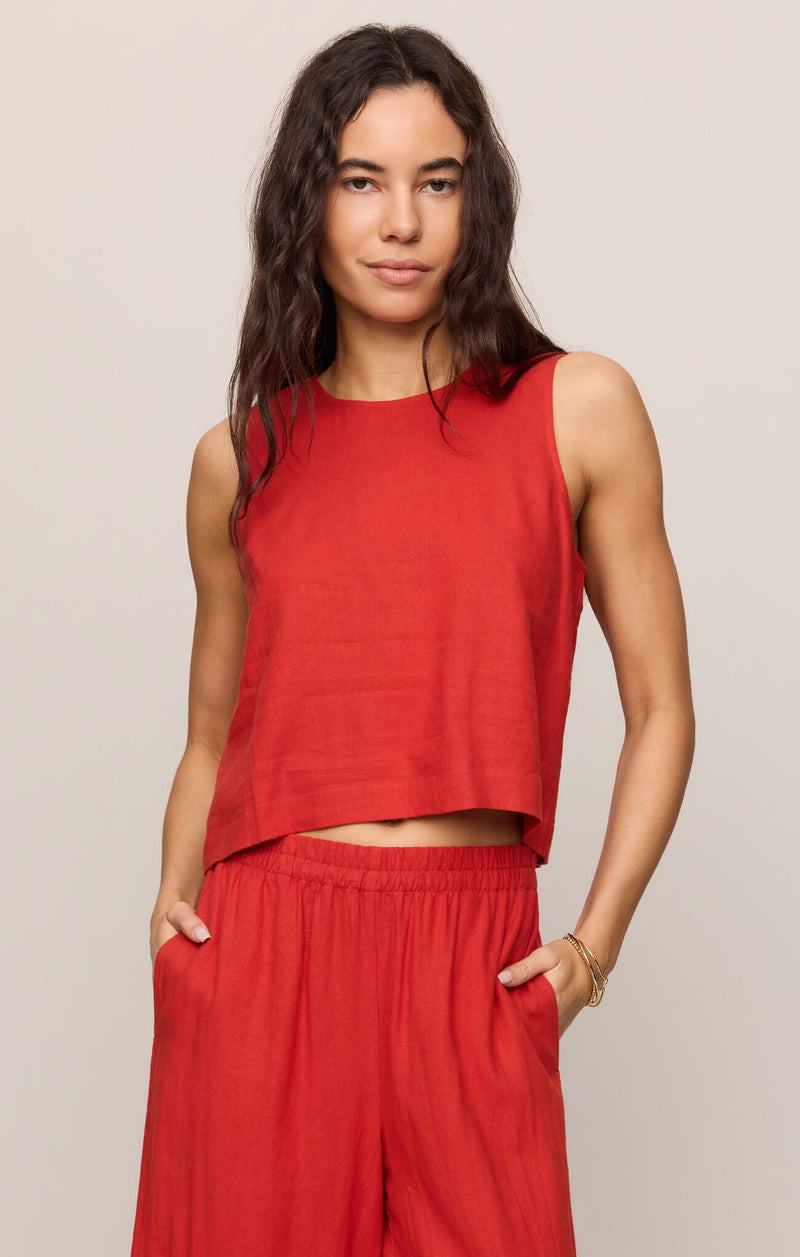 Z Supply • Sloane Linen Top - Chili Pepper