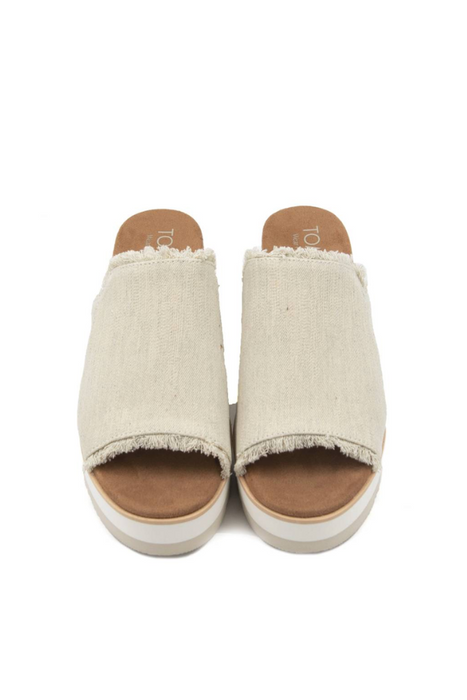 TOMS • Diana Mule Textured Denim/Fray - White Onyx