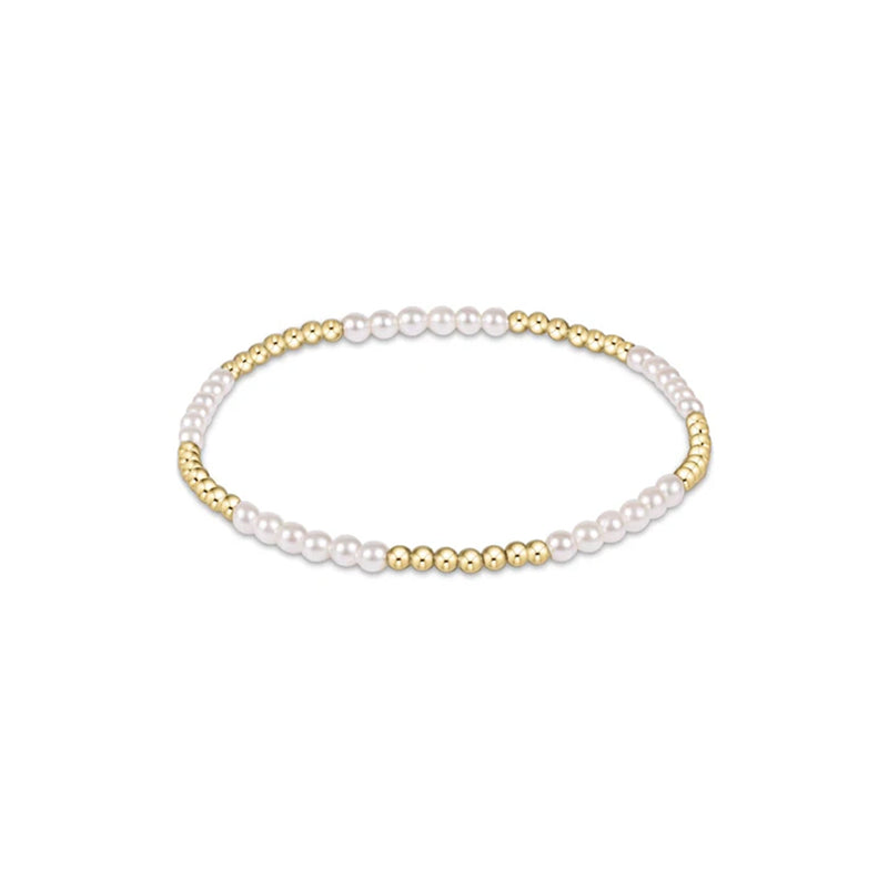 enewton • Classic Blissful Pattern 2.5mm Bead Bracelet 3mm Pearl/Gold