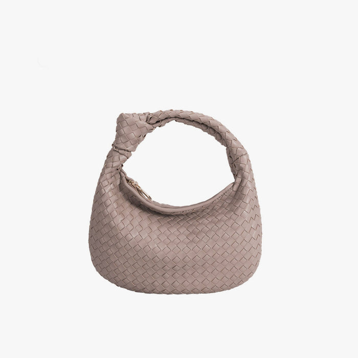 Drew Small Purse with Weave Detail - Taupe