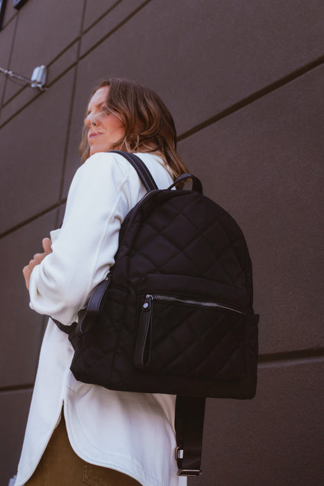 Motivator Small Quilted Backpack - Black