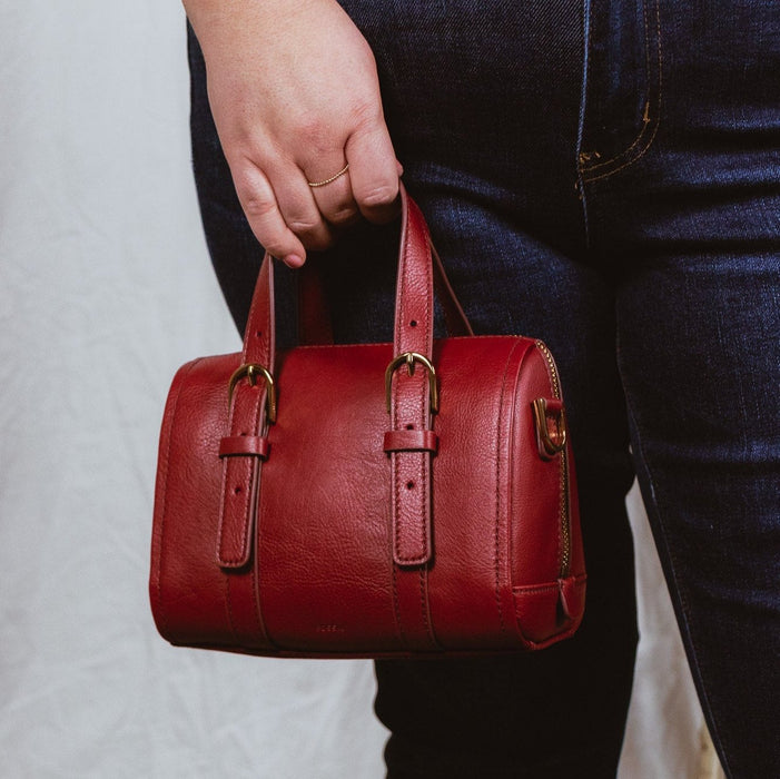 Fossil Carlie Mini Satchel Scarlet