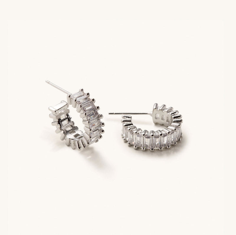 Nikki Smith Designs • Esther Silver Diamond Hoops