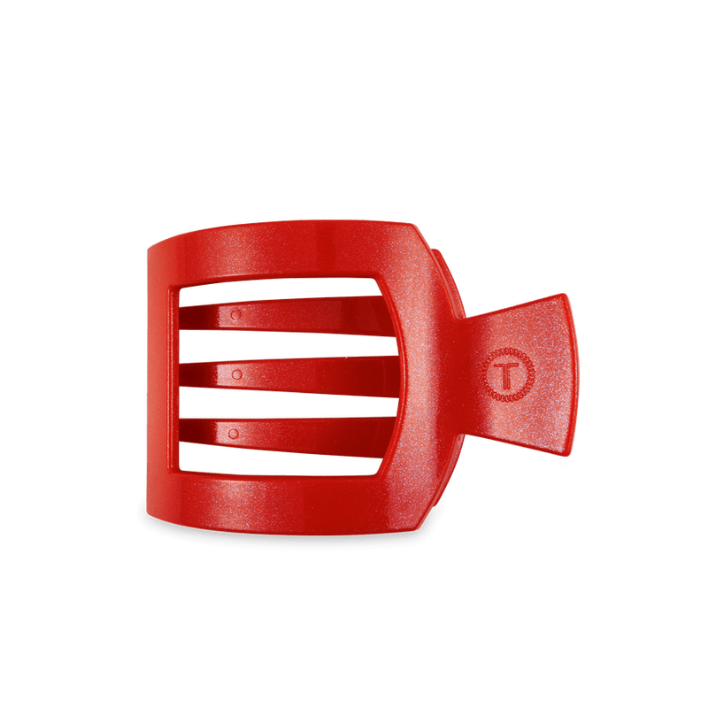 Teleties •  Medium Flat Square Hair Clip - Rudolph Red